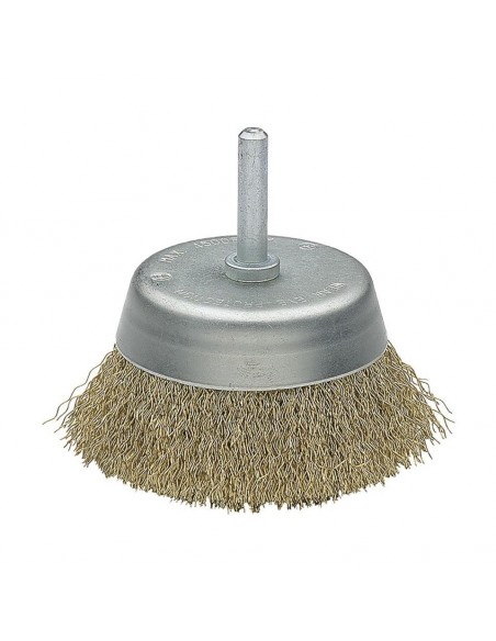 Cepillo Taza Acero Latonado Alambre Ondulado