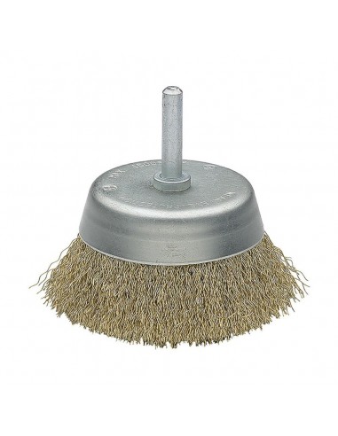 Cepillo Taza Acero Latonado Alambre Ondulado