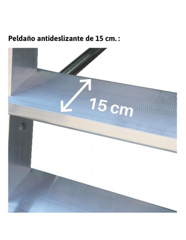 Escalera de Almacén c/ plataforma y ruedas 8 Peld