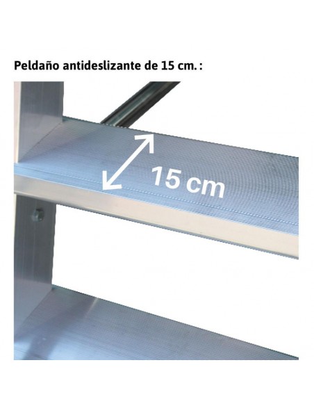 Escalera de Almacén c/ plataforma y ruedas 8 Peld