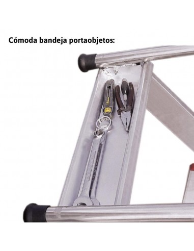 Escalera de Almacén c/ plataforma y ruedas 8 Peld