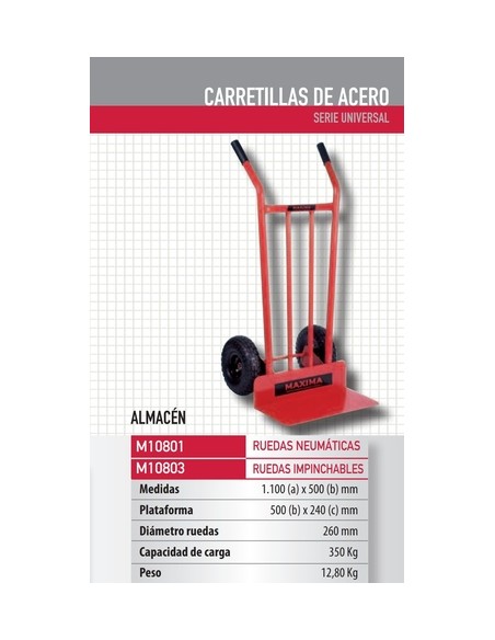 Carretillas Acero Ruedas Carga 350Kg