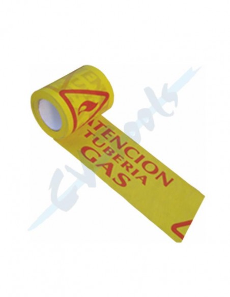 Cinta señalización 15 cm x 200 m subterránea GAS
