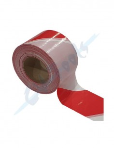 Rollo banda señalización blanca/roja 250