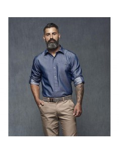 CAMISA MONZA  DENIM CIERRE BROCHES BOLSILLO PECHO