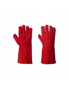 GUANTE SOLDADOR ROJO DE 35 CM  