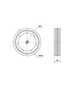Rueda de goma negra 400 2