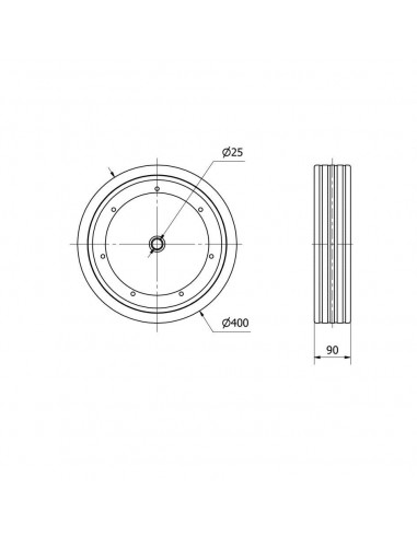 Rueda de goma negra 400