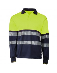 Polo DRAGO PLUS bicolor marino m/larga 2