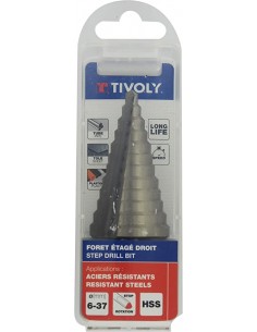 Broca HSS escalonada canal recto 6 - 37