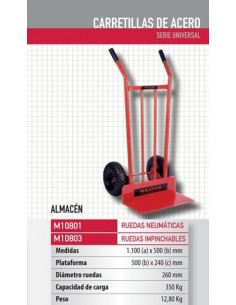Carretillas Acero Ruedas Carga 300Kg