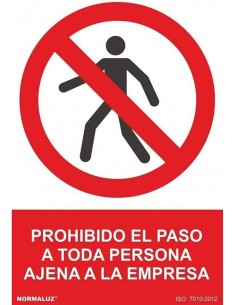 SEÑAL PROHIBIDO PASO PERSONA AJENA PVC 0 7mm 21*30