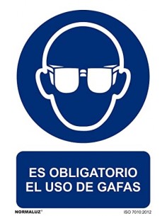 SEÑAL OBLIG EL USO DE GAFAS PVC 0 7mm 210X300mm