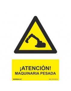 SEÑAL PELIGRO ATENCION MAQUINARIA PESADA PVC 0 7m 
