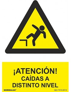 SEÑAL PELIGRO CAIDAS A DISTINTO NIVEL PVC 0 7mm 