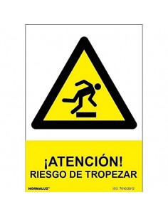 SEÑAL PELIGRO RIESGO DE TROPEZAR PVC 0 7mm 210X300