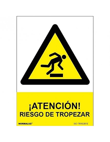 SEÑAL PELIGRO RIESGO DE TROPEZAR PVC 0 7mm 210X300