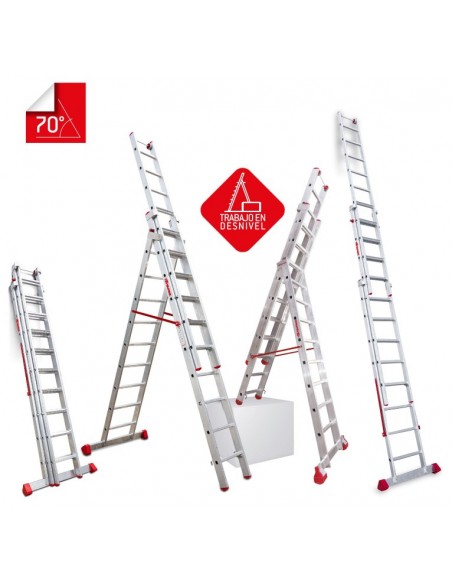 Escalera multiuso de 3 tramos 9 10 10