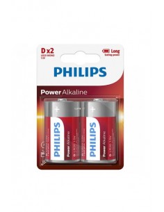 Paq  Pila LR-20 Alkalina D PHILIPS 2