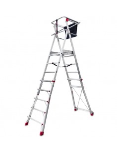 Escalera con amplia plataforma y altura regulable