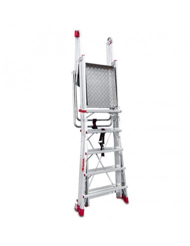 Escalera con amplia plataforma y altura regulable