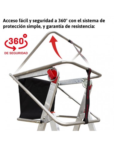 Escalera con amplia plataforma y altura regulable