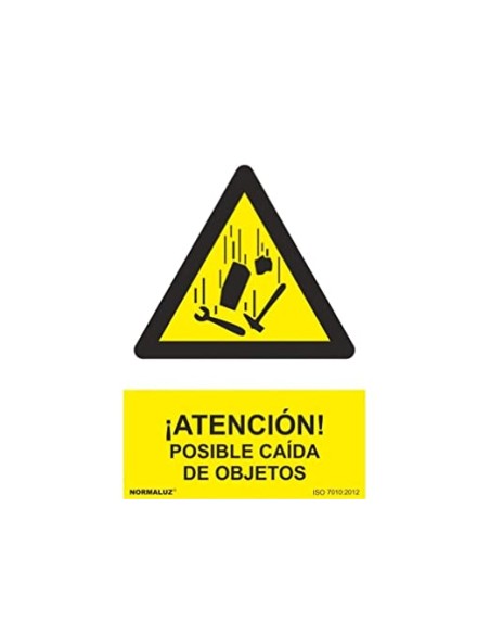 SEÑAL PELIGRO POSIBLE CAIDA DE OBJETOS PVC 0 7mm