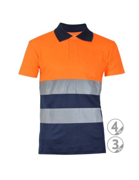 Polo Bicolor  A.V. Bandas cosidas M/C