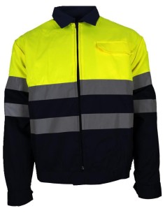 Cazadora A V  sin forro marino/amarillo 