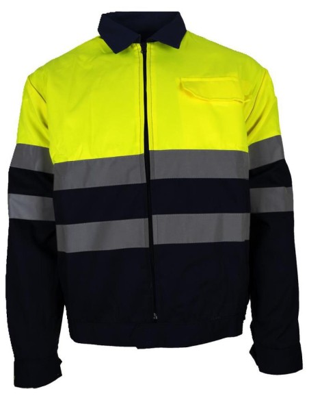 Cazadora A V  sin forro marino/amarillo 