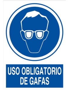 Cartel PVC uso obligatorio de gafas 21 * 29