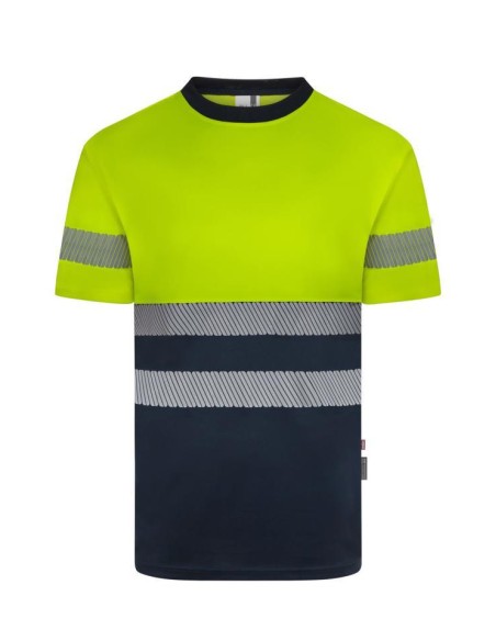 Camiseta poliéster reciclado bicolor m/corta