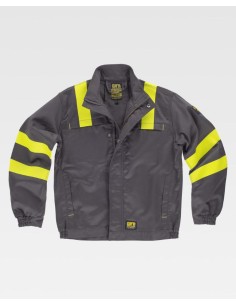 Cazadora ignífuga y antiestática  con cintas refle