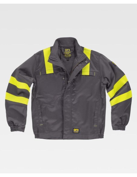Cazadora ignífuga y antiestática  con cintas refle