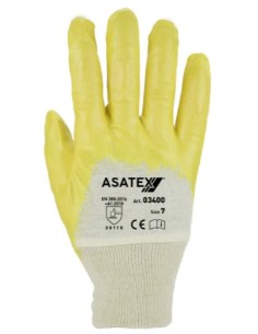 Guante Nitrilo amarillo recubrimiento palma 