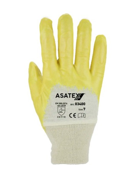 Guante Nitrilo amarillo recubrimiento palma 