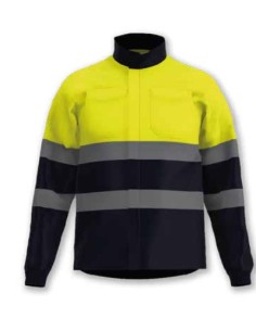 CAZADORA IGNÍFUGA ANTIESTÁTICA MARINO-AMARILLO AV 2