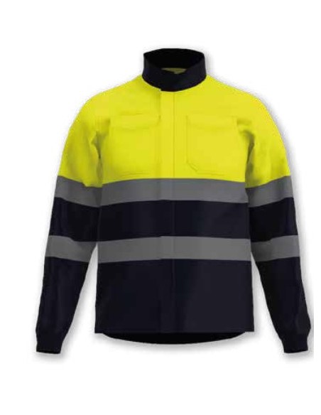 CAZADORA IGNÍFUGA ANTIESTÁTICA MARINO-AMARILLO AV
