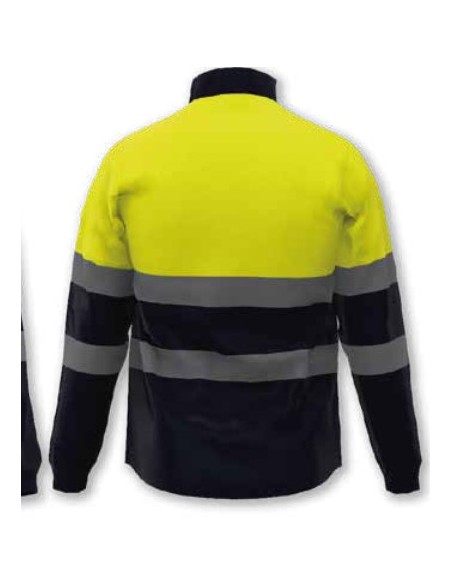 CAZADORA IGNÍFUGA ANTIESTÁTICA MARINO-AMARILLO AV