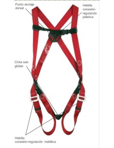 Arnés anticaídas protector ETIQUETA  Peso 140 Kgr  2
