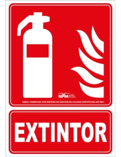 SEÑAL EXTINTOR PVC 0 7  CLASE B 210*310MM