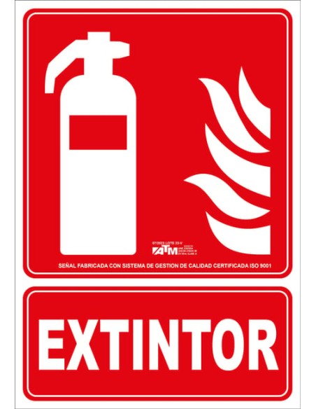 SEÑAL EXTINTOR PVC 0 7  CLASE B 210*310MM