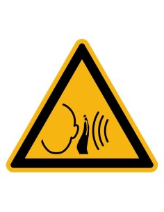 ADHESIVO TRIANGULAR PELIGRO RUIDO 90MM LADO