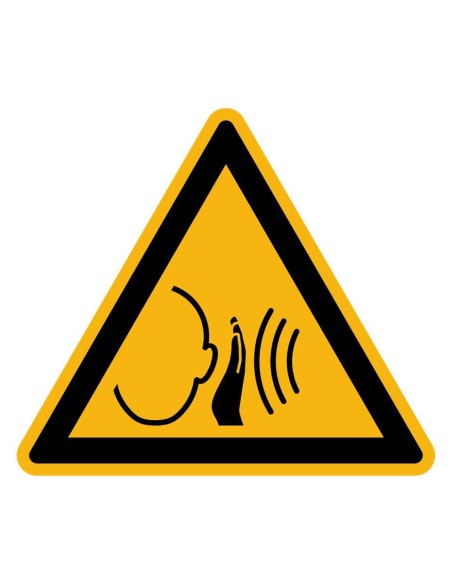 ADHESIVO TRIANGULAR PELIGRO RUIDO 90MM LADO