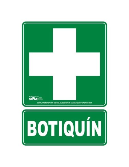 SEÑAL BOTIQUIN PVC 0 7 MM CLASE B 210*210MM