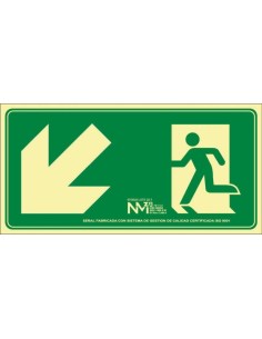 B11131 EVACUACION FLECHA IZQ   PVC 0 7MM 210*300   2