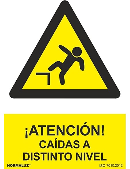 Cartel de caida a distinto nivel