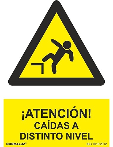 Cartel de caida a distinto nivel