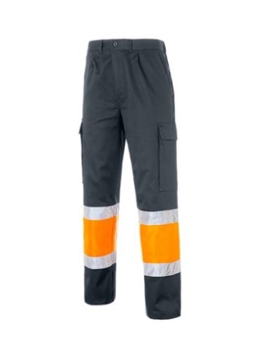 Pantalón multibolsillo Naranja -Gris