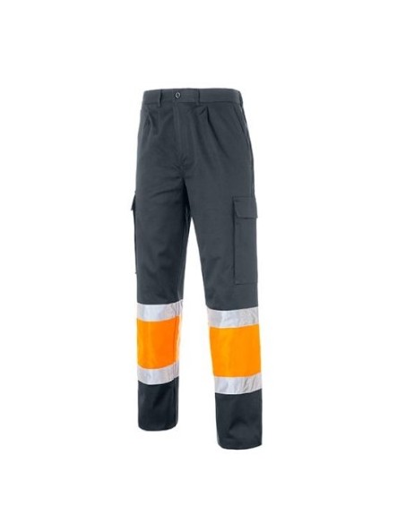 Pantalón multibolsillo Naranja -Gris